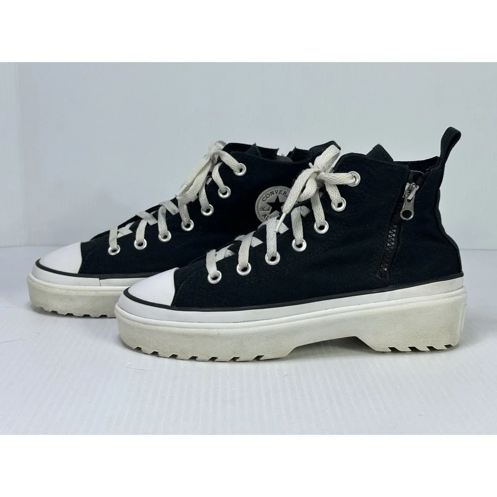 CONVERSE Big Kids Chuck Taylor All Star Lugged Lift Black Zipper A03011C SZ 5